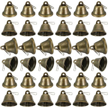 100 Stück Kleine Vintage-Bronzeglocken mit Federhaken für Bastelarbeiten, Windspiele und Hochzeitsdekoration