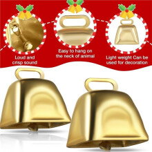36 -Kuhglocken für Bastelarbeiten, Weihnachten, Kleine Kuhglocken mit Haken, Dekoration für Geburtstag, Hochzeit, Weihnachten, Gold