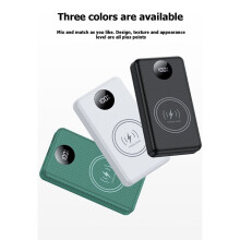 6X 18650 Power Bank Case 22.5W PD + 15W Wireless Fast Charging DIY Detachable Battery Storage Box, No Welding White