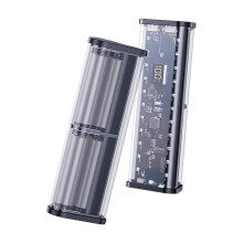 Transparent 6x21700 Power Bank Case 22.5W Fast Charging Powerbank Case LED USB Type C Port Battery Storage Box A