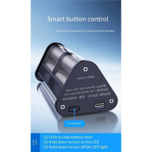 Transparent 6x21700 Power Bank Case 22.5W Fast Charging Powerbank Case LED USB Type C Port Battery Storage Box C