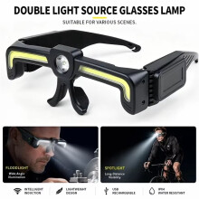Multifunktionale LED-Brille mit Lichtwellensensor und Stirnlampe für Nachtläufe, Camping, Angeln, Radfahren und Als Arbeitsleuchte