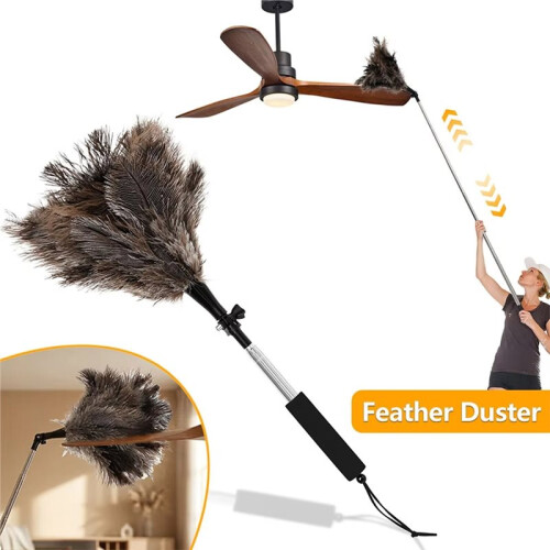 Extendable Duster Handheld Bendable Ostrich Duster Multipurpose Home Cleaning Tool for Ceiling Fan 1
