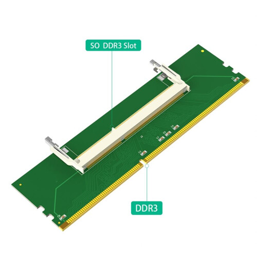 DDR3 Laptop SO-DIMM to Desktop DIMM Memory Adapter Card, Support DDR3 SO-DIMM Memory Module 2