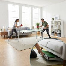 Opvouwbare midi-tafeltennisset met rackets en ballen