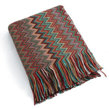 Manta Decorativa Boêmia de Tricô com Franjas, 127 X 178 cm (50 X 70 Polegadas), Ideal para Sofá, Cama e Todas As Estações.