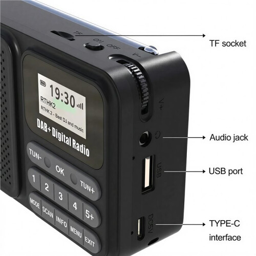 DAB/DAB+ Digital Radio Portable FM Radios Rechargeable Battery  Speaker 2