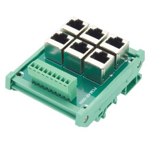 DIN Rail 6 Way RJ45 to Terminal Block Adapter Ethernet Network Breakout Board for Industrial Automation PLC Control