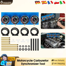 Podofo Outil de Synchronisation de Carburateur, Manomètre à Vide pour Moto 2 ou 4 Cylindres