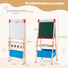 Verstelbare kinderschildersezel met magnetisch bord en krijtbord