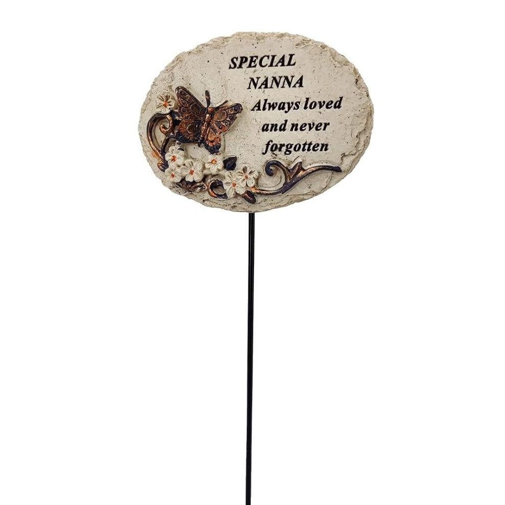 Special Nanna Always Loved Butterfly Memorial Tribute Stick Graveside Plaque - Image 3