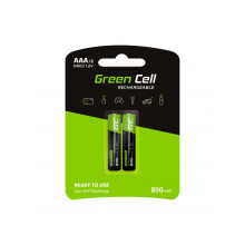 Zelené články dobíjecí AAA baterie 800mAh, 1,2V, 2-balení