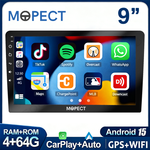 MOPECT Autoradio, 2 DIN Multimedia, Android 15, 4+64G, CarPlay, Android Auto, GPS-Navigation, DAB+ 1