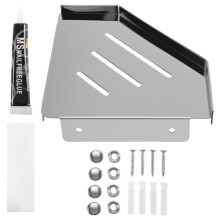 Corner Shelf Stainless Steel Shower Caddy Anti-Rust Corner Storage Shower Organizer Wall Mount for Kitchen Bathroom