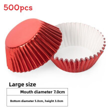 (Red 5x3cm)Baking Paper Cups Aluminum Foil Thickened Metallic Finishes For Supplies Bakery