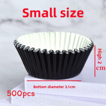 (Black 3.1x2cm)Baking Paper Cups Aluminum Foil Thickened Metallic Finishes For Supplies Bakery