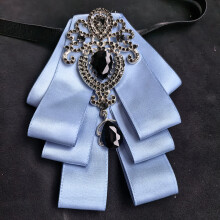 (StyleM)Versatile Collar Flower Pin With Glittering Stones For Office Party Or Use Gift