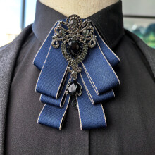 (StyleJ)Versatile Collar Flower Pin With Glittering Stones For Office Party Or Use Gift