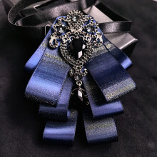 (StyleN)Versatile Collar Flower Pin With Glittering Stones For Office Party Or Use Gift