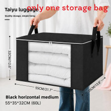 (Black White 55x35x32cm) Foldable Large Capacity Storage Bag With Transparent Window For Use Moving Home