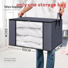 (Gray Black 60x40x35cm) Foldable Large Capacity Storage Bag With Transparent Window For Use Moving Home