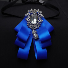 (NavyBlue)Mens Luxury Suit Accessory With Multilayer Bowtie And Collar Pin For Wedding And Events Business