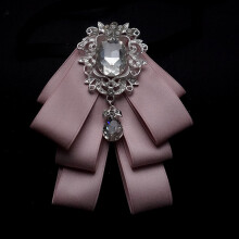 (LightPink)Mens Luxury Suit Accessory With Multilayer Bowtie And Collar Pin For Wedding And Events Business