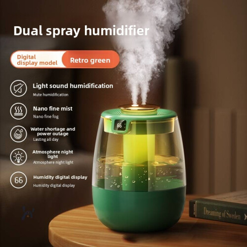 (Green)Aromatherapy Humidifier With Large Mist Volume And Night Light For Bedroom
