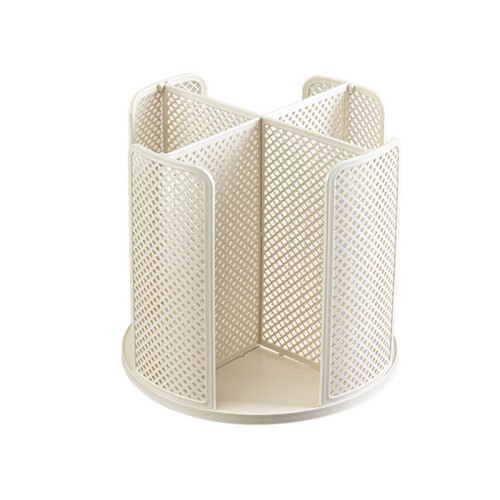 (Cream)Creative Style Plastic Cup Dispenser With Multigrid Design For Use Desktop