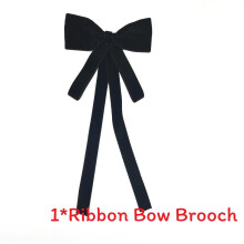 (StyleB)College Style Satin Bow Tie Pin With Alloy Butterfly Design For Women Graduation Accessories