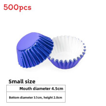 (Blue 3.1x2cm)Baking Paper Cups Aluminum Foil Thickened Metallic Finishes For Supplies Bakery
