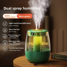 (Green)Humidificador de aromaterapia con gran volumen de niebla y luz nocturna dormitorio para