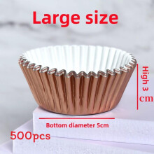 (Champagne 5x3cm)Baking Paper Cups Aluminum Foil Thickened Metallic Finishes For Supplies Bakery