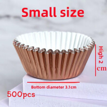 (Champagne 3.1x2cm)Gobelets en papier cuisson feuille d'aluminium finitions métalliques épaissies pour fournitures de boulangerie