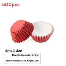 (Red 3.1x2cm)Baking Paper Cups Aluminum Foil Thickened Metallic Finishes For Supplies Bakery