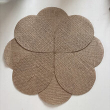 (Linen)Porta-copos de juta com design em forma de flor para refeições em família e decoração moderna para casa