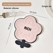 (Pink)Tapete de jantar de silicone à prova d'água com elegante padrão floral para configurações
