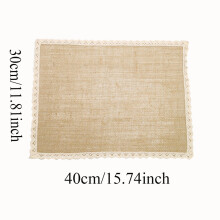 (Style18)Vintage Jute Circular Placemats With Floral Print Eco Conscious Decor Table
