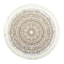 (Style22)Tovagliette circolari vintage in juta con stampa floreale decoro ecologico tavolo