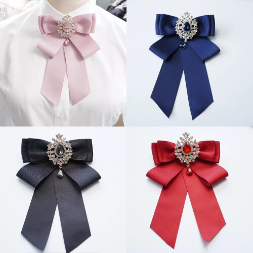 (PinkSparkle)Korean Style Satin Neck Bow With Sparkling Galaxy Pattern For Special Occasions 1
