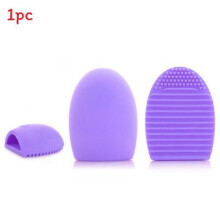 (Purple)Makeup Brush Cleaner Egg Glove Cosmetic Brush Silicone Cleaning Durable Tool