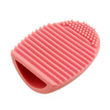 (Pink)Makeup Brush Cleaner Egg Glove Cosmetic Brush Silicone Cleaning Durable Tool