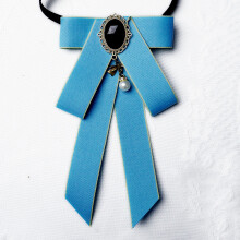 (SkyBlue)Col femme adulte fleur avec noeud pour école de commerce et tenues décontractées