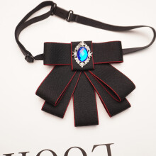 (RedBlackAdjust)Col minimaliste unisexe fleur avec sangle réglable et tissu soie cérémonies pour