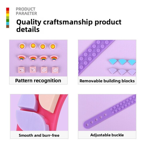 (Rose Red)Diy Bracelet Making Kit Building Block With Creative Design Educational Toy 2