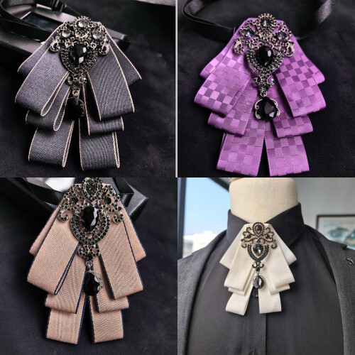 (StyleE)Versatile Collar Flower Pin With Glittering Stones For Office Party Or Use Gift 1