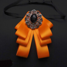 (Orange)Mens Fashionable Wide Width Bow Tie With Heart Shape For Wedding And Looks Party