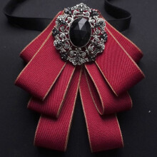 (Burgundy)Mens Fashionable Wide Width Bow Tie With Heart Shape For Wedding And Looks Party
