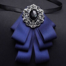 (Blue)Mens Fashionable Wide Width Bow Tie With Heart Shape For Wedding And Looks Party