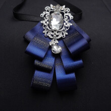 (BlueFlash)Mens Luxury Suit Accessory With Multilayer Bowtie And Collar Pin For Wedding And Events Business